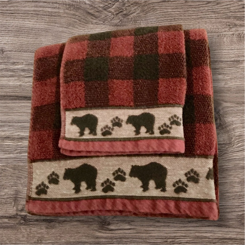 EUC! SKL HOME RUSTIC BEAR BATH TOWEL SET